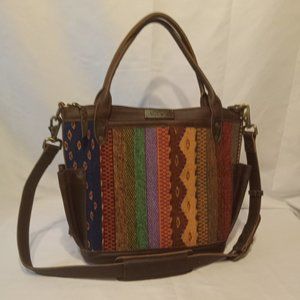 Nina & Co. Leather aztec Handbag/crossbody/backpack made in mexico